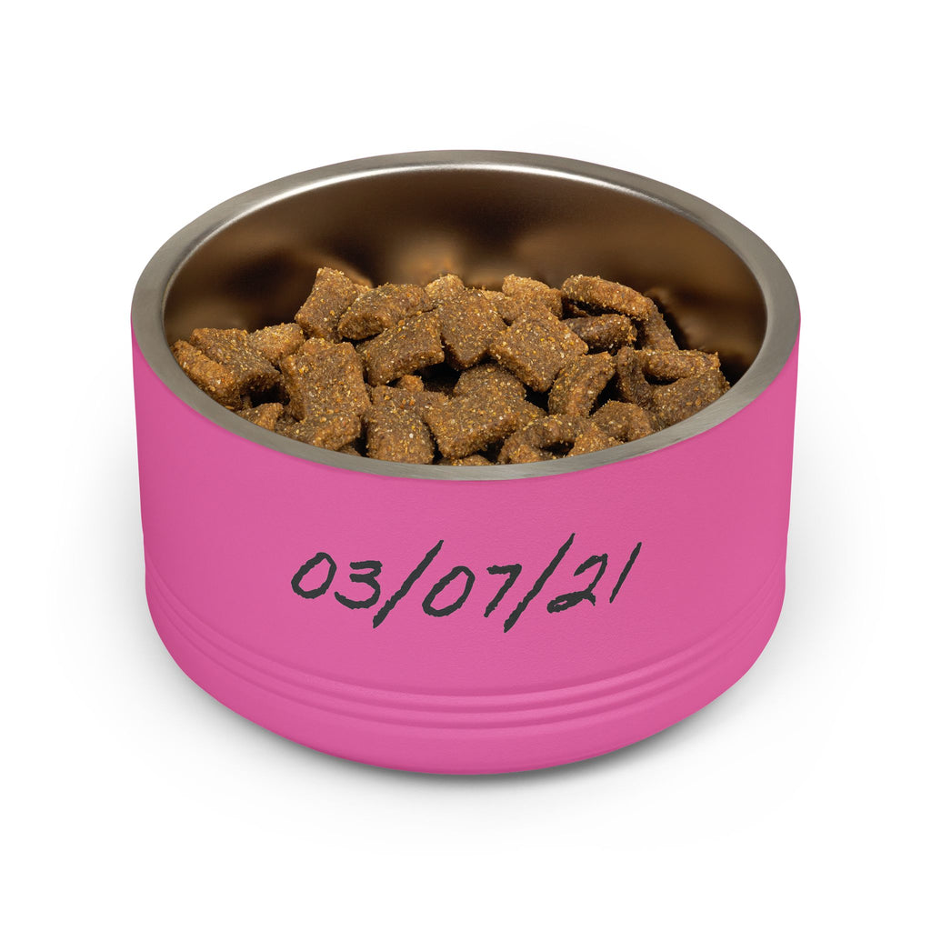 Personalized Pet Bowl - Custom Name & Date Stainless Steel 18oz