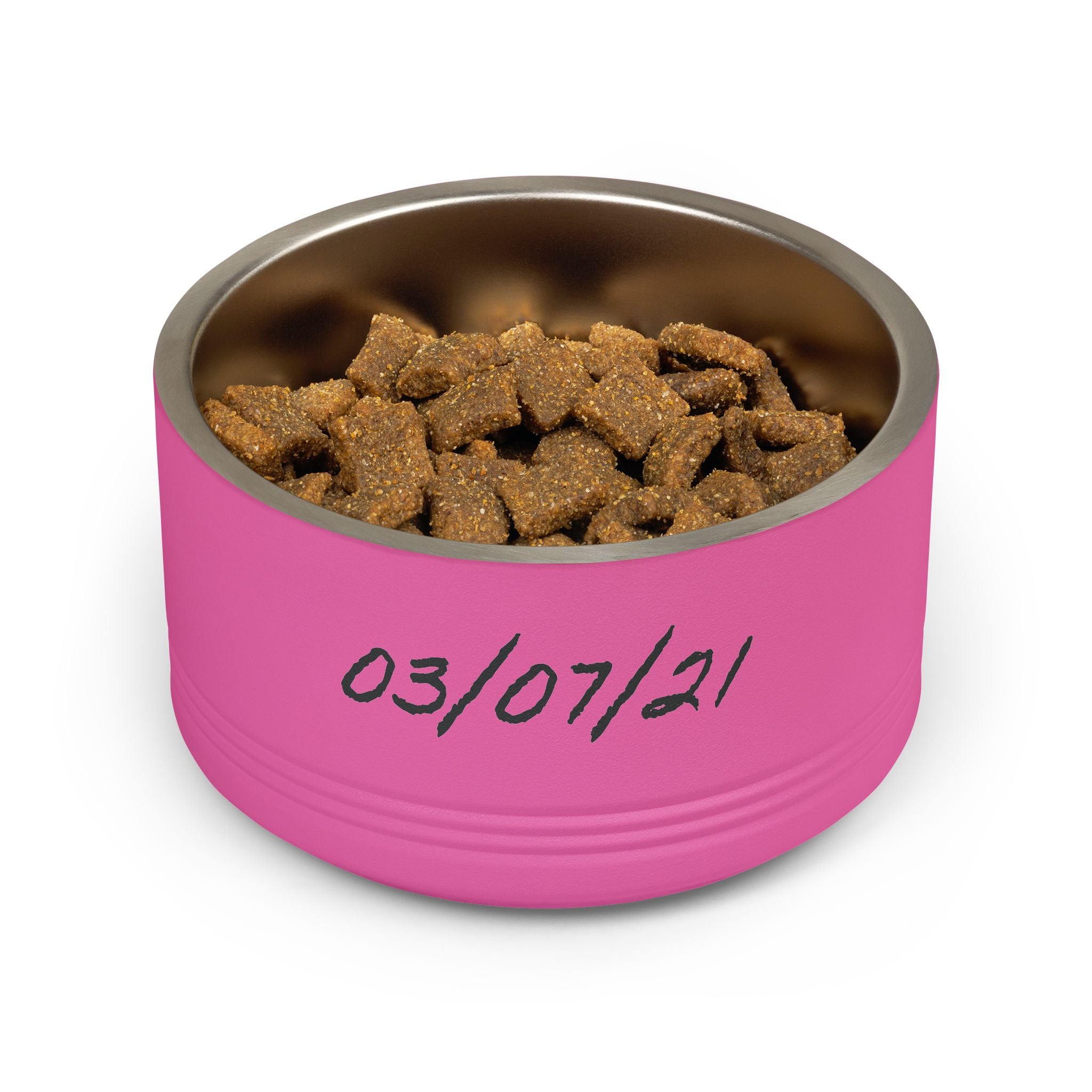 Personalized Pet Bowl - Custom Name & Date Stainless Steel 18oz