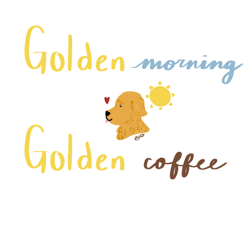 "Golden Morning, Golden Coffee" Dog Lover Golden Retriever Ceramic Coffee Mug