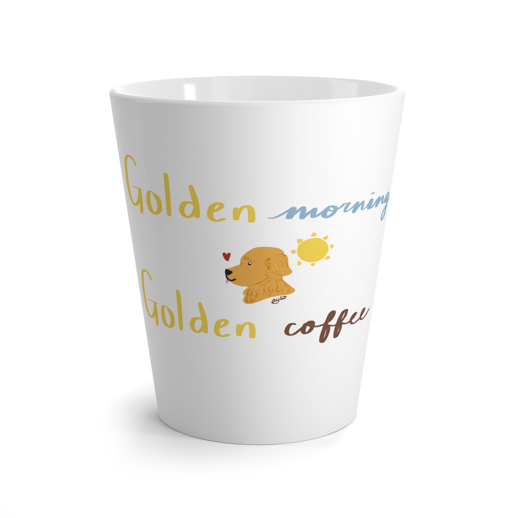 "Golden Morning, Golden Coffee" Dog Lover Golden Retriever Ceramic Coffee Mug