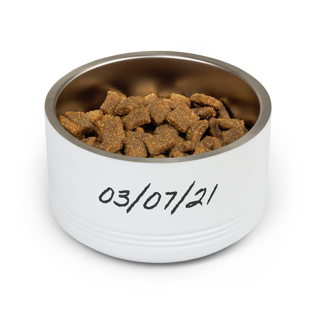 Personalized Pet Bowl - Custom Name & Date Stainless Steel 18oz