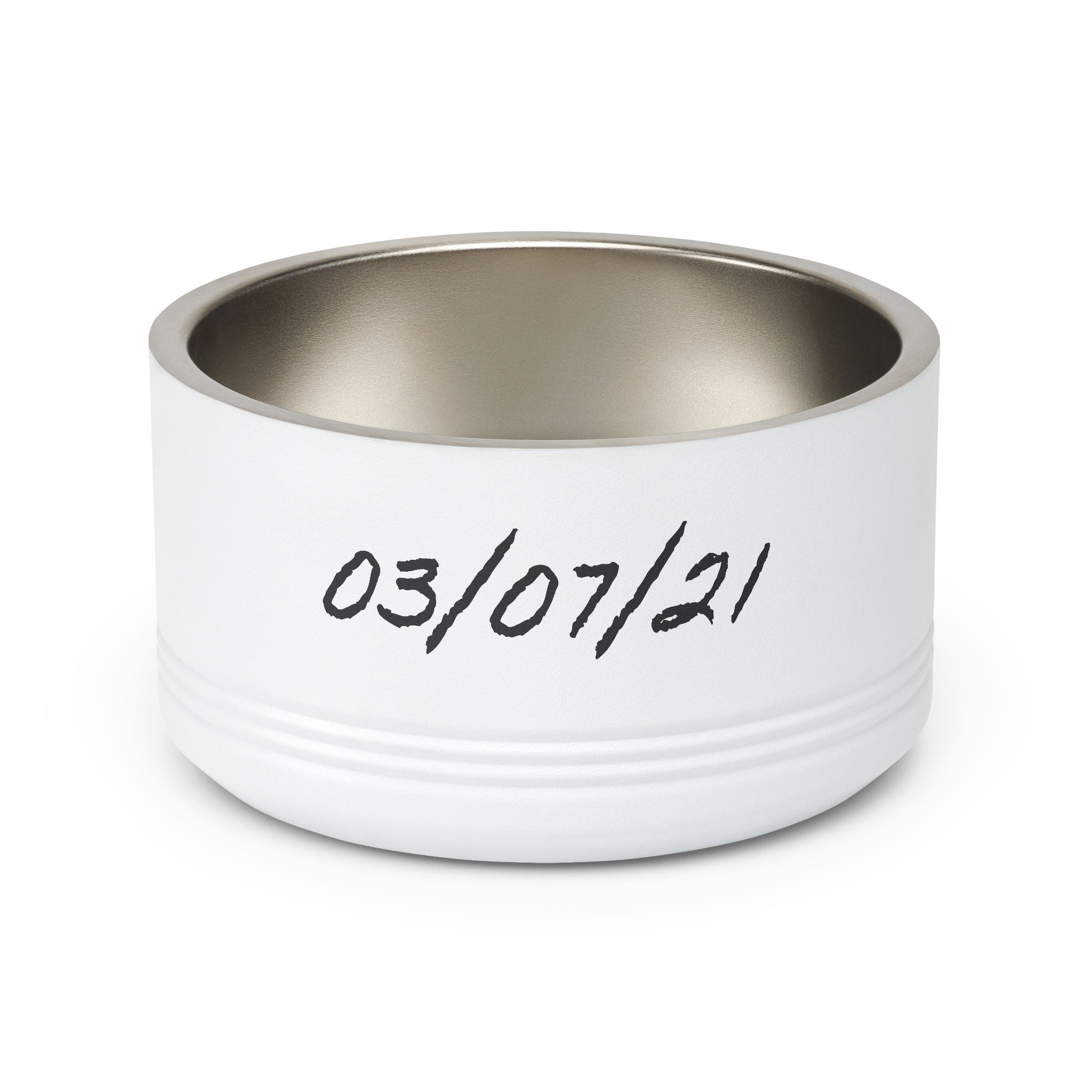Personalized Pet Bowl - Custom Name & Date Stainless Steel 18oz