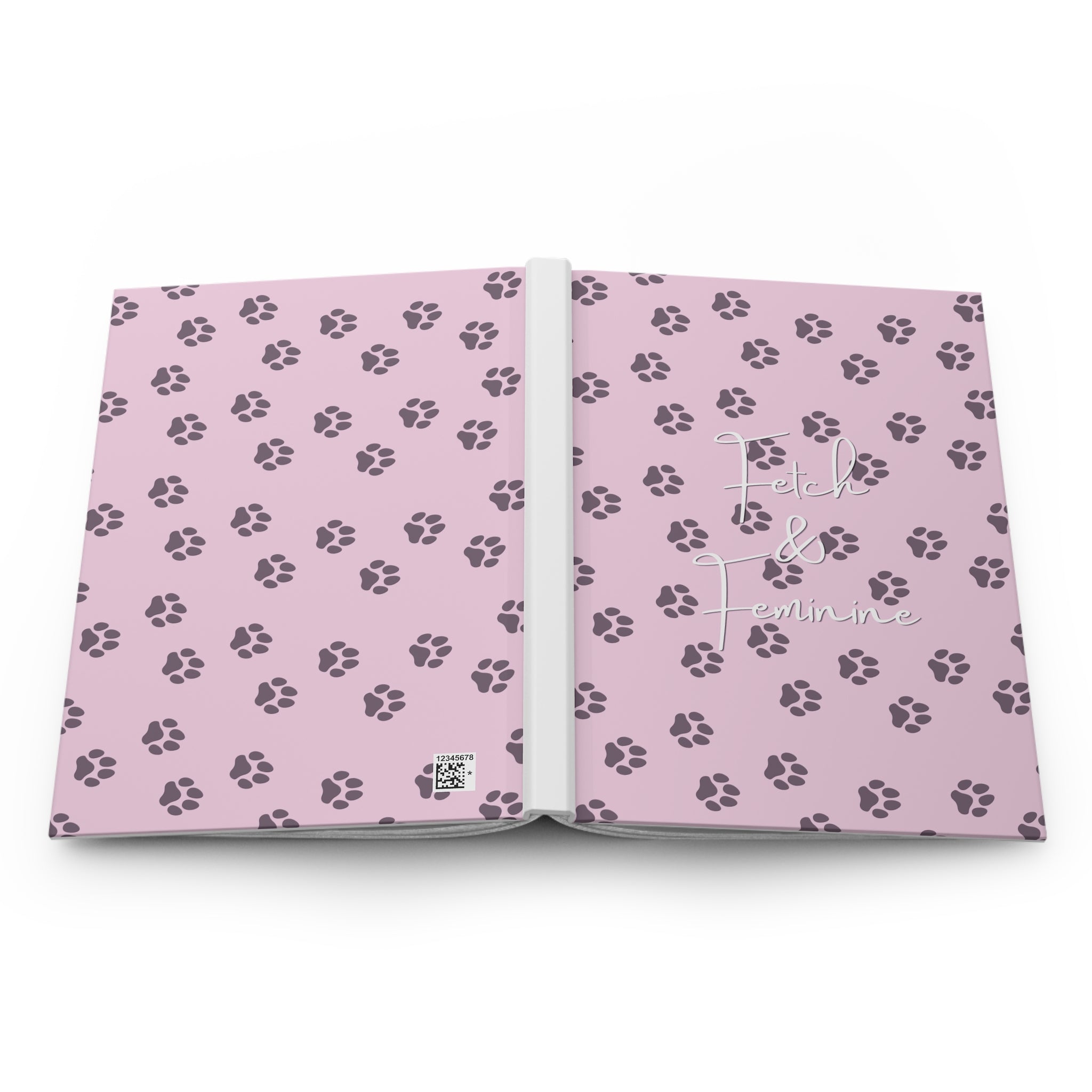 Pink Paw Print Hardcover Notebook for Dog Lovers